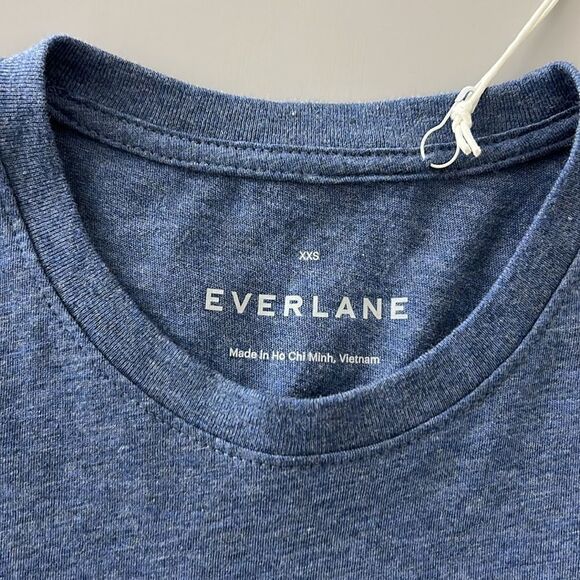 NWT Everlane The Organic Cotton Crew Tee in Heathered Blue Size XXS - Picture 5 of 11